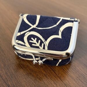 Vera Bradley Black and Cream Floral Pouch
